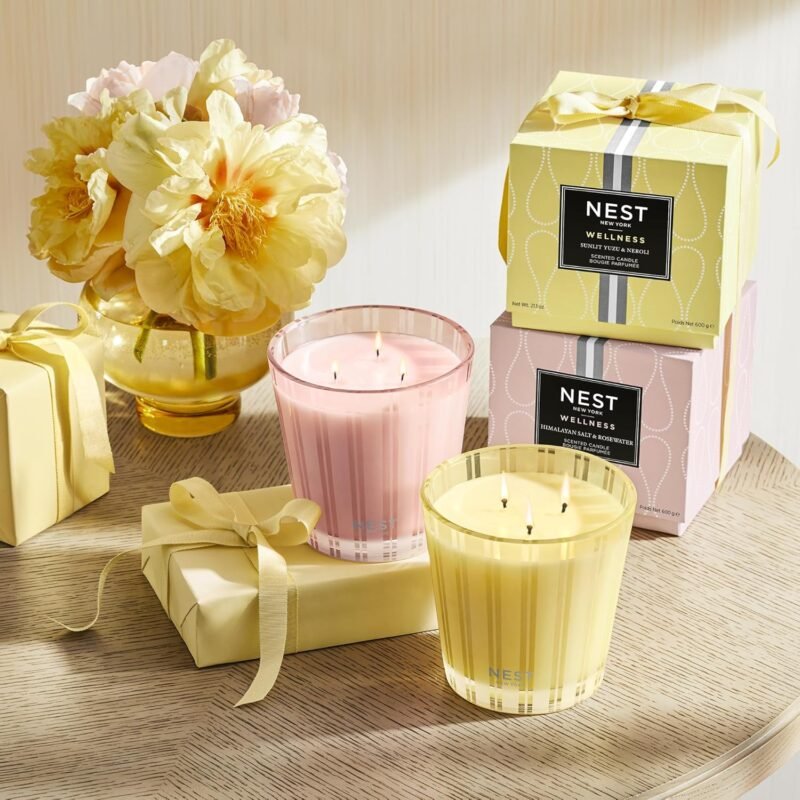 NEST New York Scented 3-Wick Candle Duo - Himalayan Salt & Rosewater and Sunlit Yuzu & Neroli - Image 2