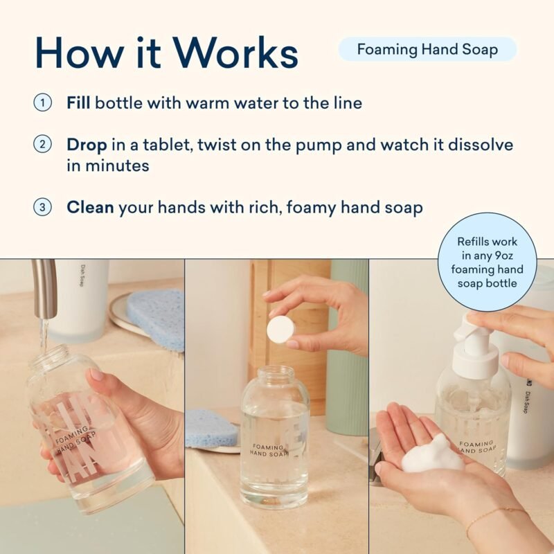 BLUELAND Foaming Hand Soap Refill Tablets, 10-Pack, Variety Scents, Eco Friendly Cleaning Products, 10 x 9 Fl oz - Image 6