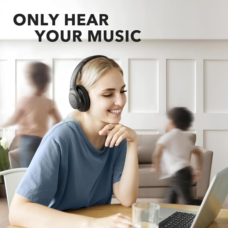 Soundcore Anker Life Q20 Hybrid Active Noise Cancelling Headphones, Wireless Over Ear Bluetooth Headphones, 60H Playtime, Hi-Res Audio, Deep Bass, Memory Foam Ear Cups, Travel, Office, USB-C Charging - Image 3