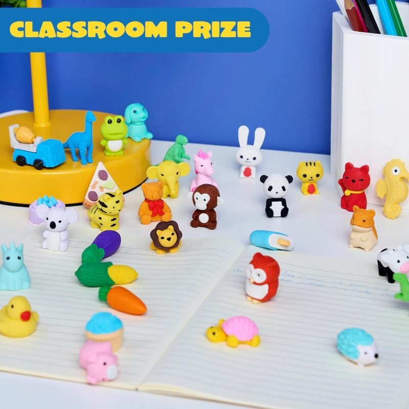 JOYIN 36Pcs Animal Erasers for Kids, Cute Pencils Erasers Bulk, Desk Pets Puzzle for Classroom Rewards Back to School Supplies Party Favors Treasure Box Toys Gifts - Image 4