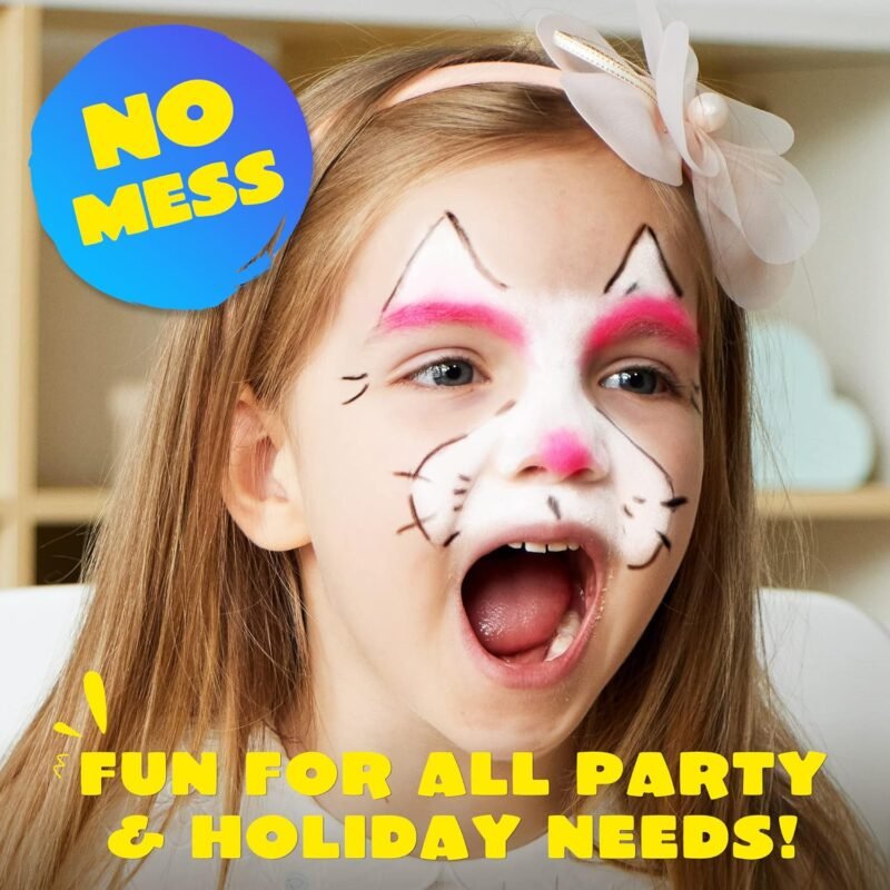 JOYIN 24 Colors Face Paint Safe & Non-Toxic Face and Body Crayons (Large Size 3 inch) Ultimate Party Pack Including 6 Metallic Colors for Birthday Toy Makeup Party Suppiles, Gifts for Kids Girls Boys - Image 4