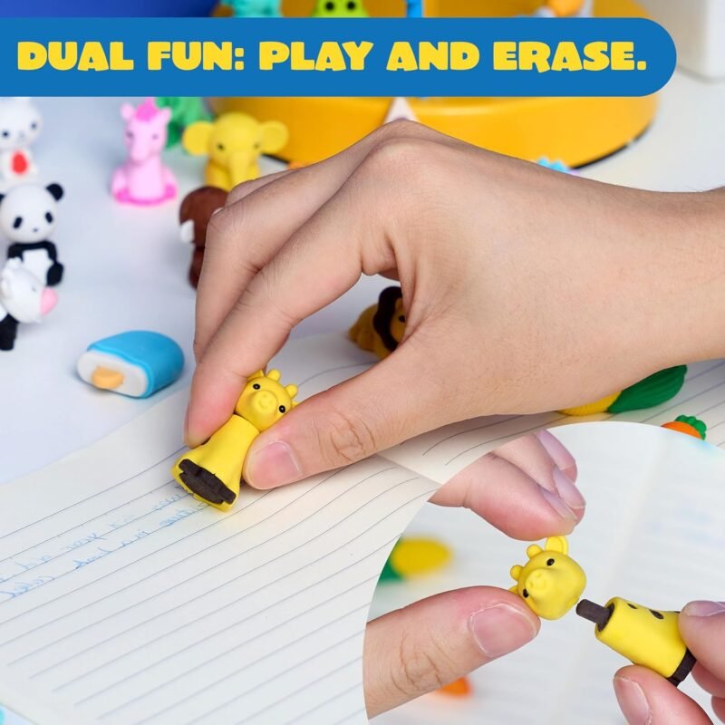 JOYIN 36Pcs Animal Erasers for Kids, Cute Pencils Erasers Bulk, Desk Pets Puzzle for Classroom Rewards Back to School Supplies Party Favors Treasure Box Toys Gifts - Image 3