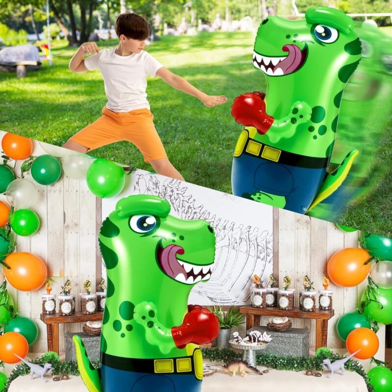 JOYIN Inflatable T-Rex Dinosaur Bopper 47 Inches, Bop Bag Inflatable Punching Toy, Kids Punching Bag with Bounce-Back Action - Image 7