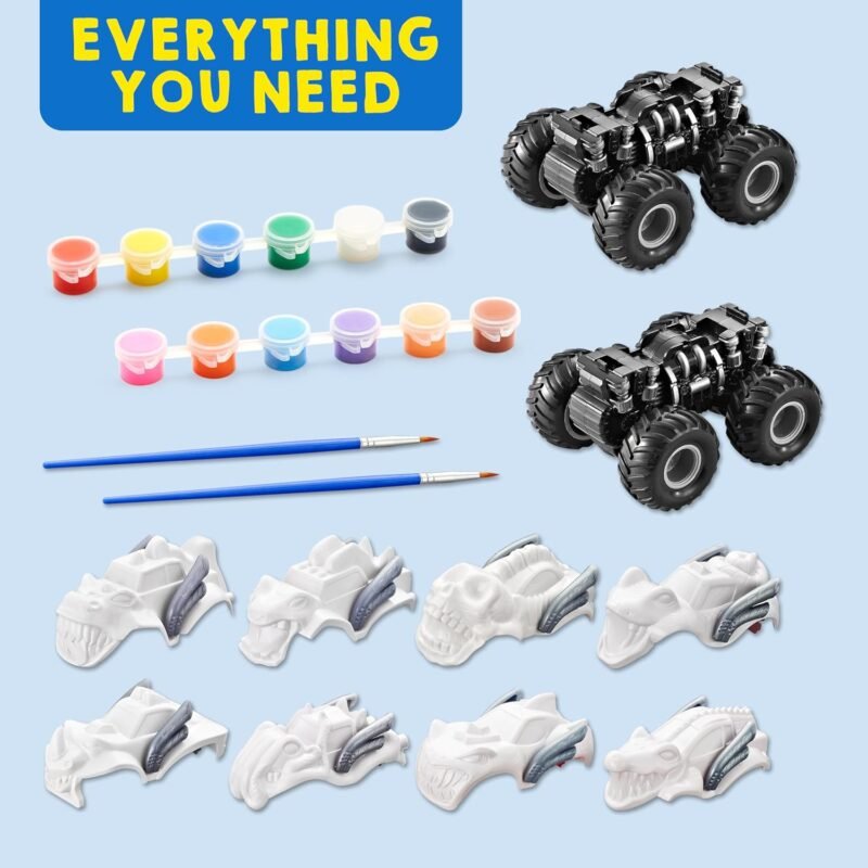 JOYIN Kids Craft Kit Build & Paint Your Own Monster Car Art & Craft Kit DIY Toy Set Make Your Own Monster Friction Powered Truck, Presents for Kids - Image 2
