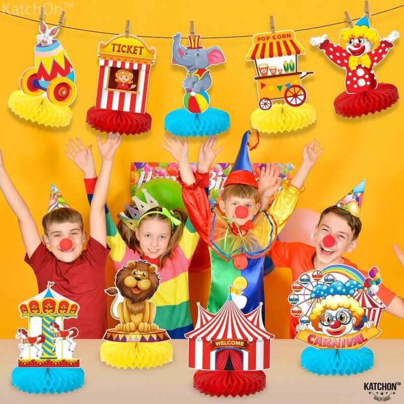 KatchOn Carnival Centerpieces - Pack of 9 | Themed Party Decor for Tables, Circus Table Decorations - Image 2
