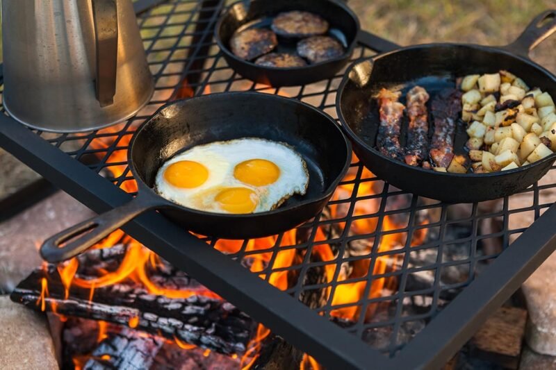 Amazon Basics Heavy-Duty Portable Camping Grill Grate for Campfire Cooking, Black - Image 7