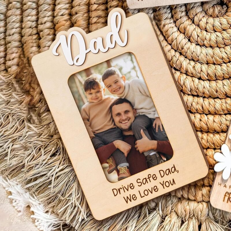 Drive Safe Daddy Car Visor Picture Frame, Happy Father's Day 2025 Visor Clip, Car Picture Holder, Drive Safe Car Visor Clip, Gift For Him, Car Visor Accessories, Car Accessory - Image 6