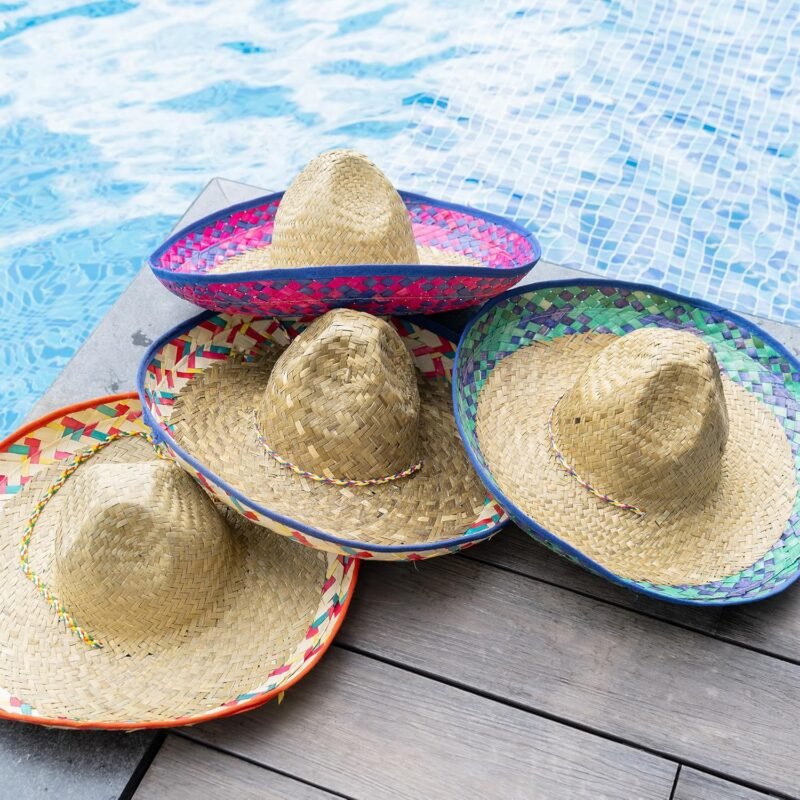COLLECT PRESENT Pack of 4 Sombrero Hats for Men & Women – Fun Fiesta Party Hats with Chinstrap, Ideal for Cinco De Mayo & Mexican Theme Events - Image 6