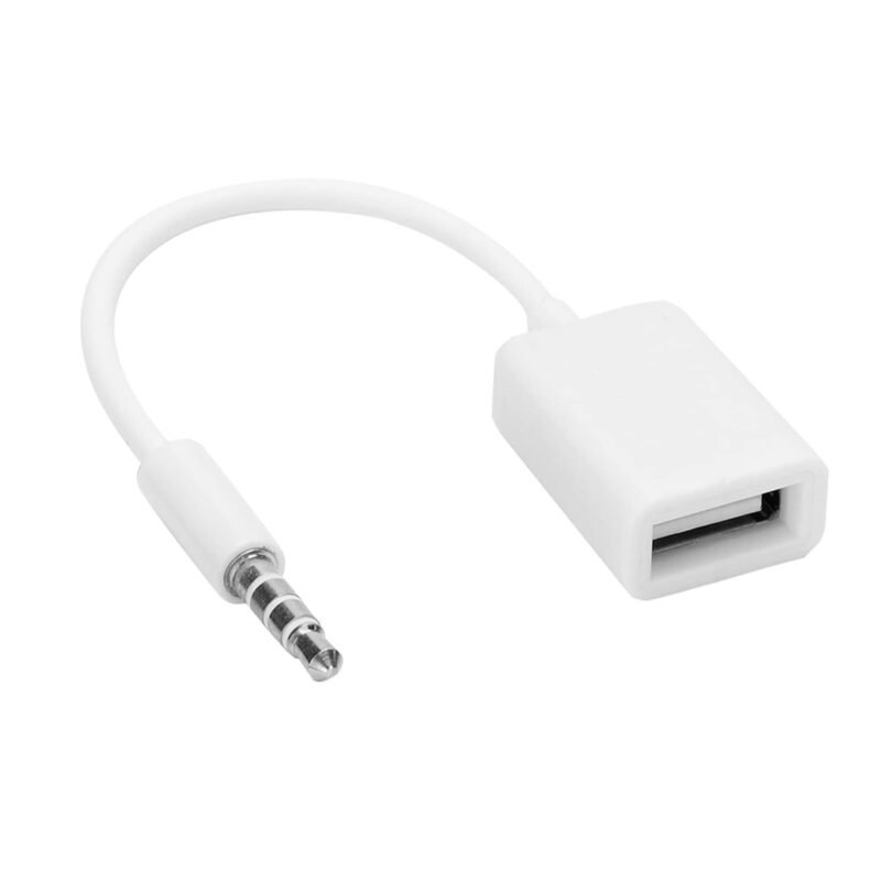 ASHATA Audio Cable 3.5mm Male to USB Female, USB Female to Aux Jack Male Audio Cable 3.5mm Auxiliary Adapter Converter Cable for Stereo Car with AUX Audio Jack