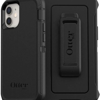 OtterBox iPhone 12 Mini (Only) Defender Series Case - Black, Rugged & Durable, with Port Protection, Includes Holster Clip Kickstand