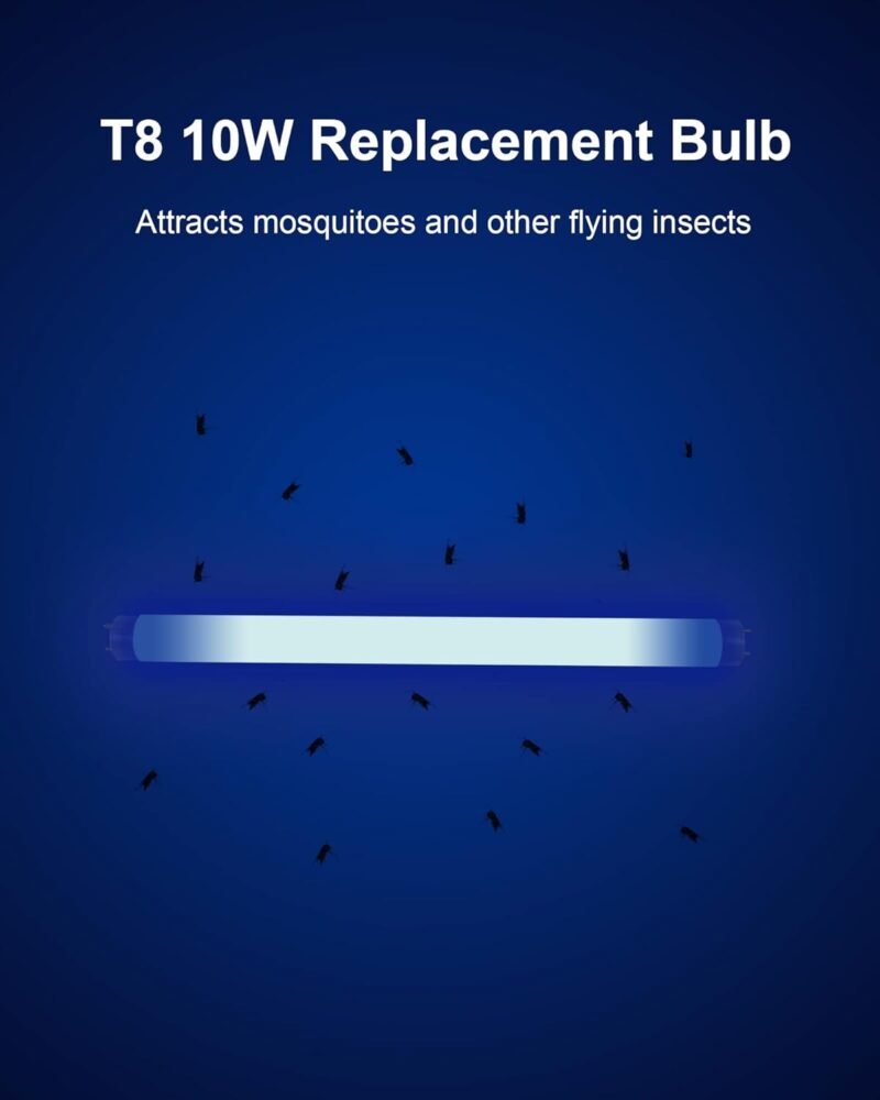 Dichroma Bug Zapper Replacement Bulb Light Tube 10W for 20W Electronic Bug Zapper, T8 Bulbs for Indoor Outdoor Mosquito Zapper Lamp (4 Pack) - Image 4