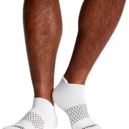 BOMBAS Men's Originals Ankle Socks White Large (4 Pair)