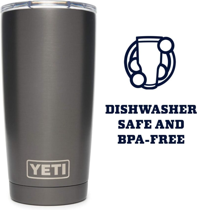 YETI Rambler 20 oz Tumbler Retired Color, Stainless Steel, Vacuum Insulated with MagSlider Lid, Graphite - Image 4