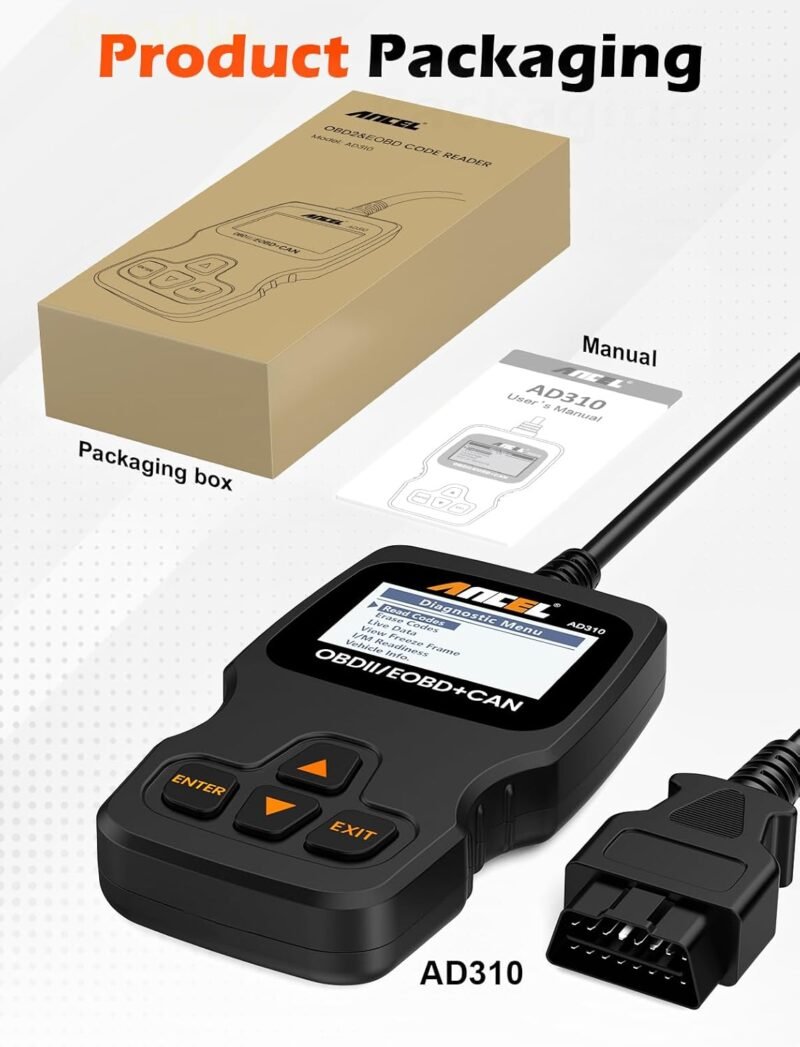ANCEL AD310 Classic Enhanced Universal OBD II Scanner Car Engine Fault Code Reader CAN Diagnostic Scan Tool, Read and Clear Error Codes for 1996 or Newer OBD2 Protocol Vehicle (Black) - Image 8