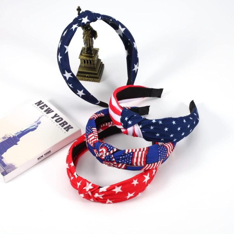Ardorchid USA Flag Headbands American Patriotic Independence Day 4th of July Headband Red White and Blue Hair Hoop for Women Girls Gifts Hair Accessories - Image 4