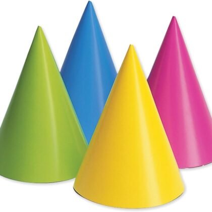 Creative Converting 20PH-0010 Party Hats, Assorted Neon, 16-Pack