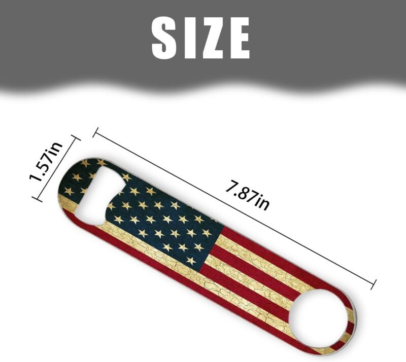 Flat Bottle Openers,Heavy-Duty Stainless Steel Beer Openers,Sturdy and Durable Openers Perfect for Kitchen Restaurant Bar-4PCS(Vintage American Flag) - Image 5