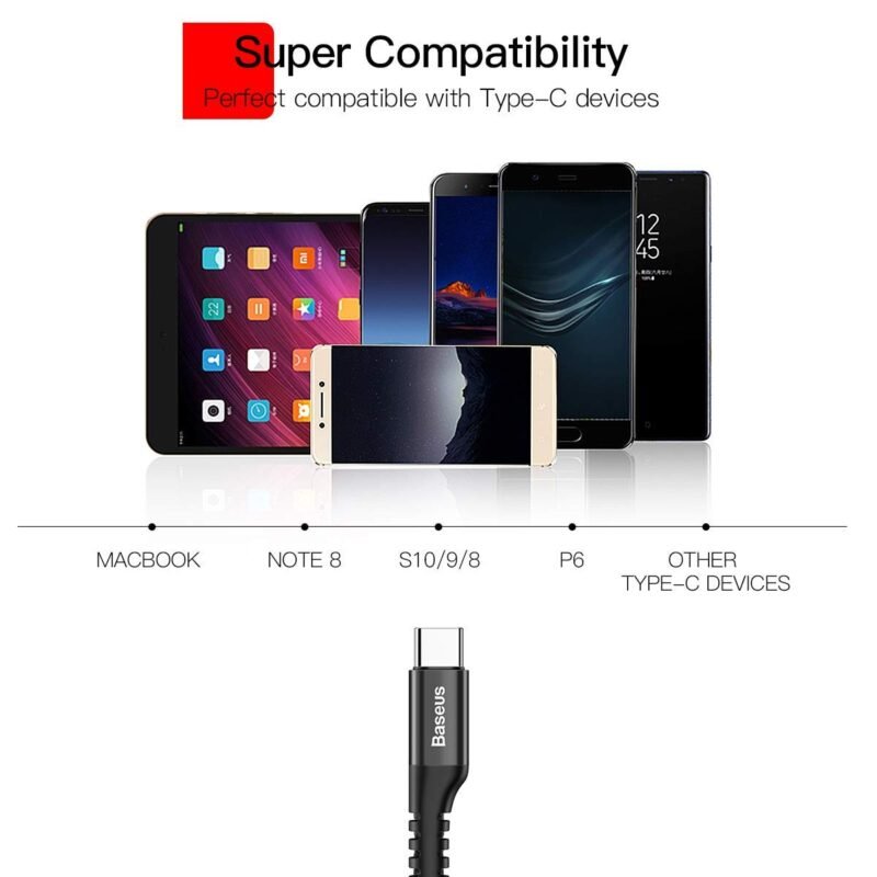Baseus USB Type C Cable for Car, 100W Retractable Coiled USB A to USB C Fast Charger Cord, Nylon Braided Carplay Cable Compatible with iPhone15/Pro/Plus/Pro Max, Galaxy S24 S23, Note 20 (3.3ft) - Image 5
