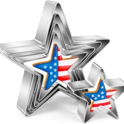 Star Cookie Cutter Set - Gtmkina 5 Pieces Mini Star Shaped Biscuit Cutter Set, Stainless Steel Small Cookie Cutters Set for DIY Holiday Party Decorations, 1