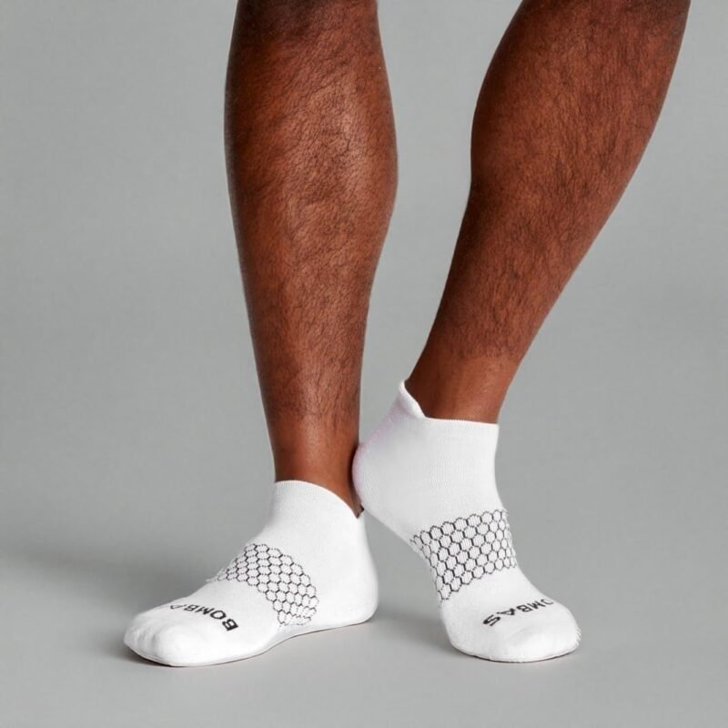 BOMBAS Men's Originals Ankle Socks White Large (4 Pair) - Image 2