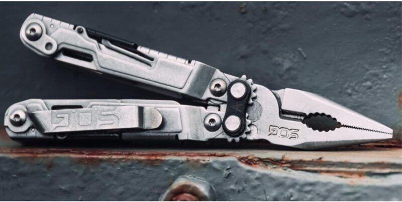 SOG PowerPint Mini Compact Stainless Steel Multi-Tool |18 Lightweight Specialty Tools & SOG Multitool Pliers Pocket Knife, Stone Wash - Image 9
