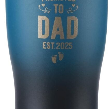 Promoted to Dad Est 2025 Tumbler - New Dad Gifts Ideas - First Time Dad - Dad to Be - Daddy w/Newborn - Dads to be Present - Expecting Father Presents (Midnight)