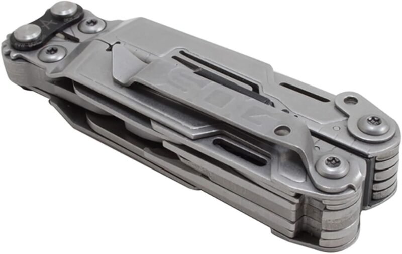 SOG PowerPint Mini Compact Stainless Steel Multi-Tool |18 Lightweight Specialty Tools & SOG Multitool Pliers Pocket Knife, Stone Wash - Image 4