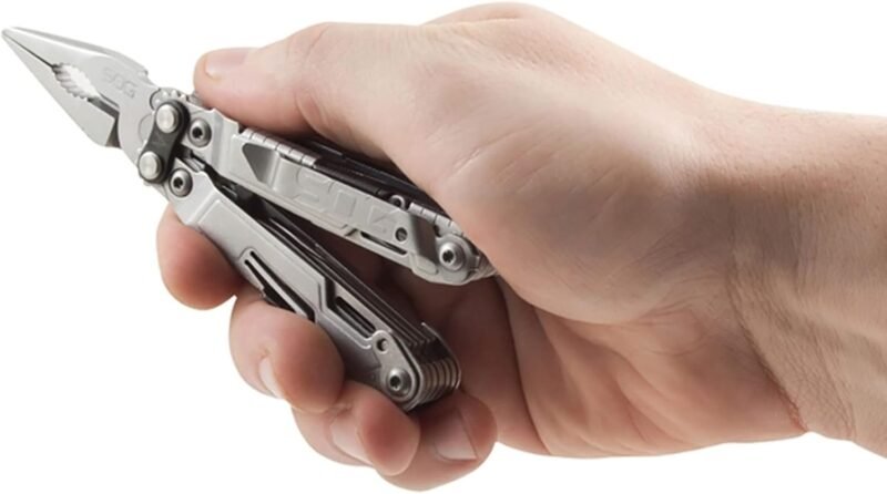 SOG PowerPint Mini Compact Stainless Steel Multi-Tool |18 Lightweight Specialty Tools & SOG Multitool Pliers Pocket Knife, Stone Wash - Image 8