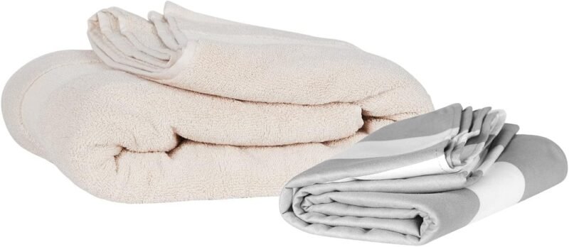 Dock & Bay Beach Towel - Quick Dry, Sand Free - Compact, Lightweight - 100% Recycled - Includes Bag - Cabana Light - Goa Grey - Large (160x90cm, 63x35) - Image 9