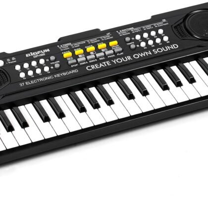 Raimy 37 Keys Piano Keyboard for Kids, Portable Keyboard Piano Early Learning Educational Electronic Musical Instrument Toys Gifts for 3 4 5 6 7 8 9 Year Old Boys and Girls (Black)