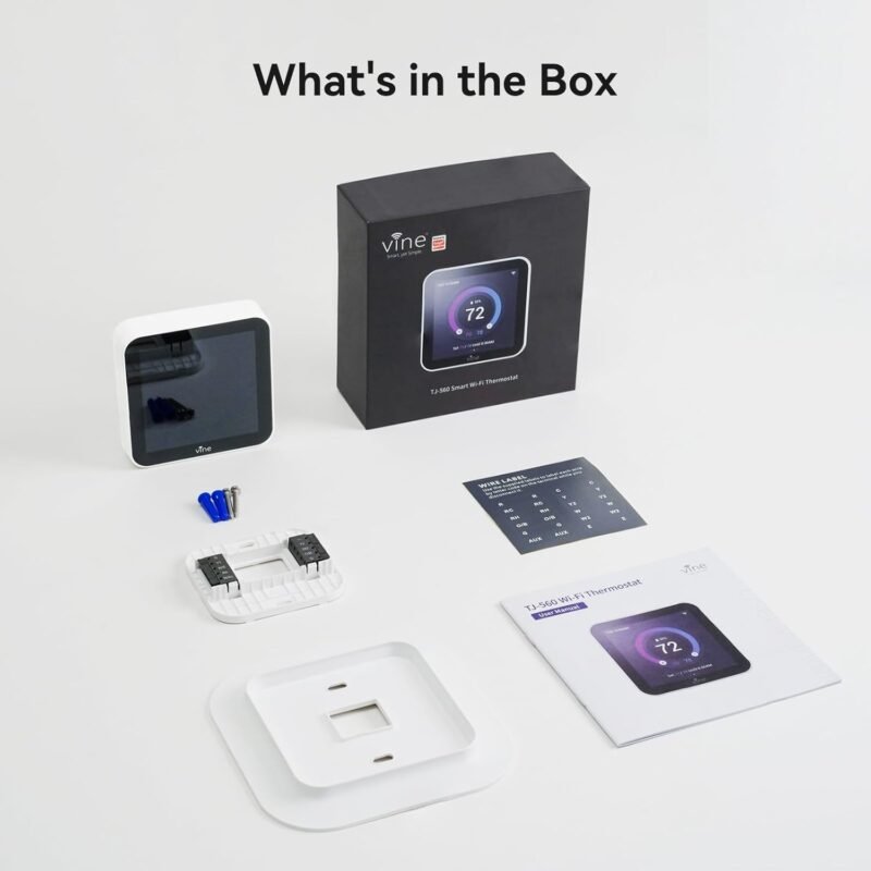vine Smart Thermostat Larger Color Screen Thermostats for Home Heat and AC, 7 Day Programmable WiFi Thermostat App Control Compatible with Alexa and Google Assistant, C-Wire Required - Image 8