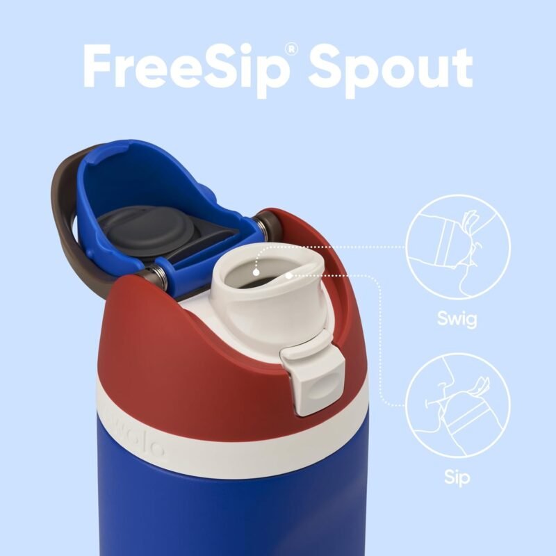 Owala Marvel FreeSip Insulated Stainless Steel Water Bottle with Straw for Sports and Travel, BPA-Free Sports Water Bottle, 24 oz, Captain America - Image 2