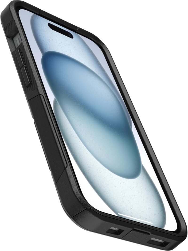 OtterBox iPhone 16e, 15, 14, & 13 Commuter Series Case - Black, Slim & Tough, Pocket-Friendly, with Port Protection - Image 2