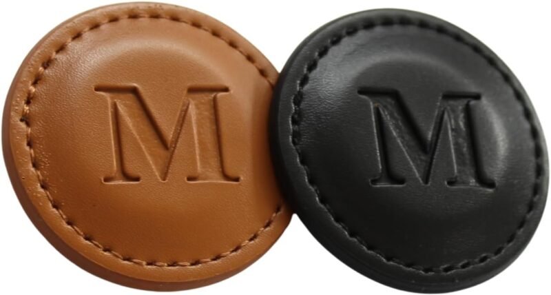 THOM Personalized Golf Marker A-Z, (Set of 2) for Golfers - Magnetic Ball Marker Handmade with 100% Vegan Leather - Fun Golf Stuff for Men - Customized Golf Gifts