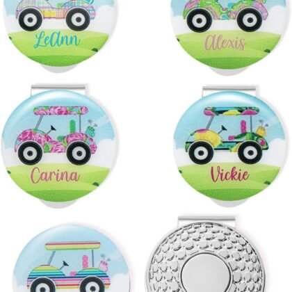 Custom Name Golf Ball Marker Stainless Steel Magnetic Golf Ball Marker Hat Clip Personalized Golf Ball Markers Gifts for Women Men