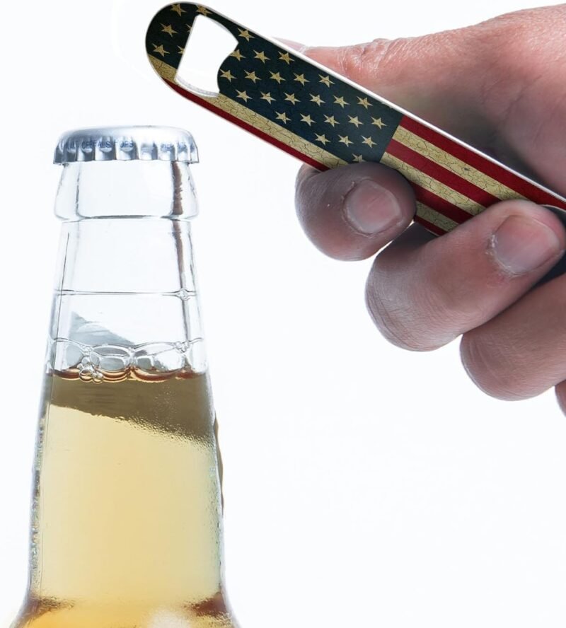 Flat Bottle Openers,Heavy-Duty Stainless Steel Beer Openers,Sturdy and Durable Openers Perfect for Kitchen Restaurant Bar-4PCS(Vintage American Flag) - Image 4