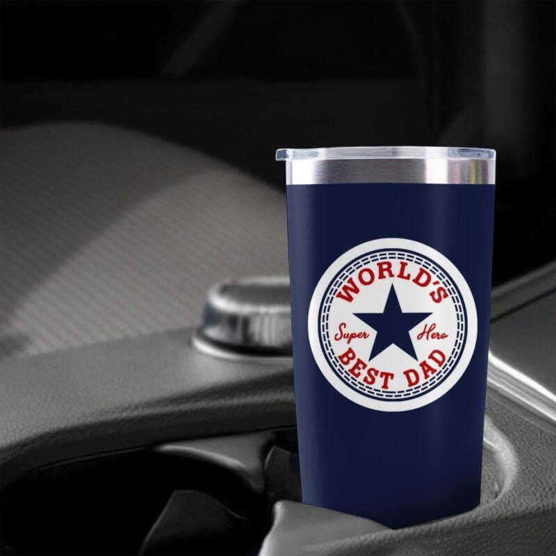 Worlds Best Dad Ever Tumbler Cup Fathers Day Christmas Birthday Gifts for Dad Papa from Daughter Son 20 OZ Coffee Mug - Image 5