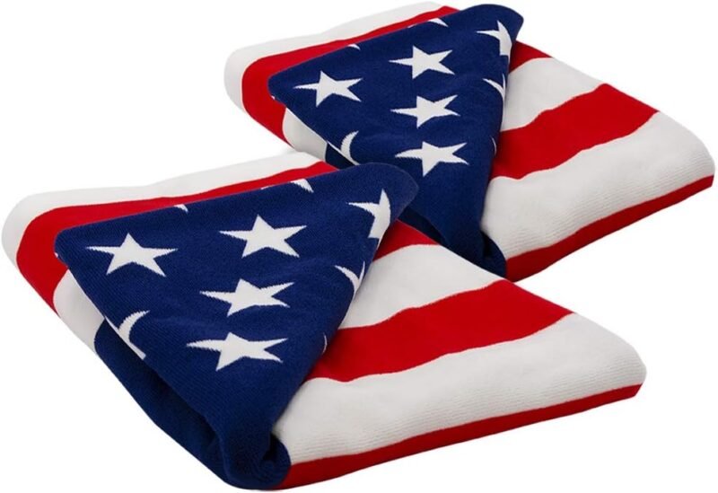Beach Collection American Flag Soft Towel 40”x60” (Large, Beach Towel Set of 2)