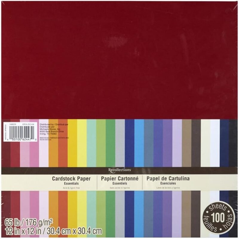 Recollections Essentials 12 inch x 12 inch 100 Sheets of Cardstock Paper