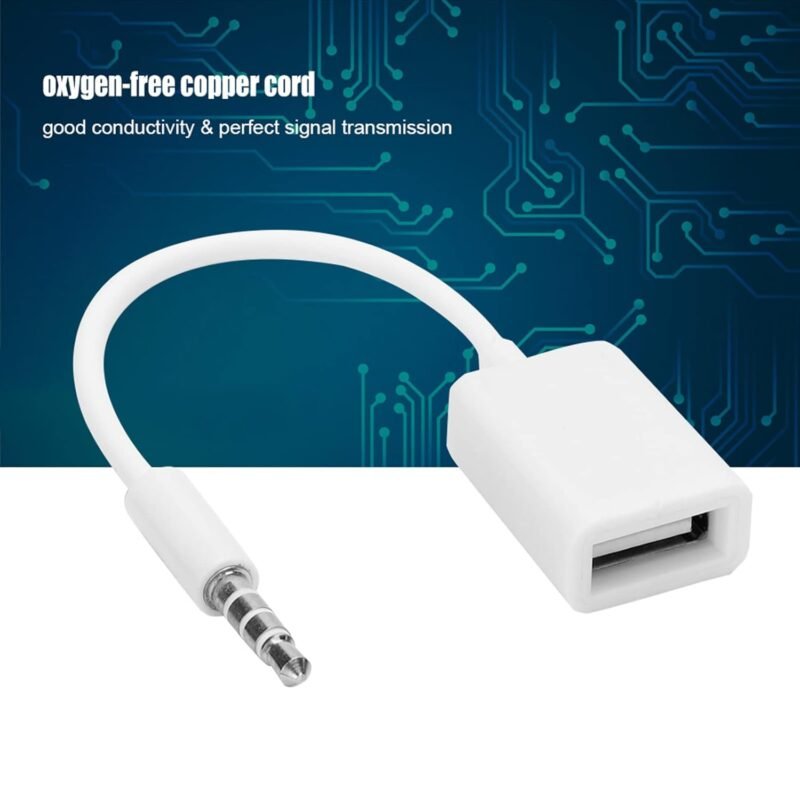 ASHATA Audio Cable 3.5mm Male to USB Female, USB Female to Aux Jack Male Audio Cable 3.5mm Auxiliary Adapter Converter Cable for Stereo Car with AUX Audio Jack - Image 3