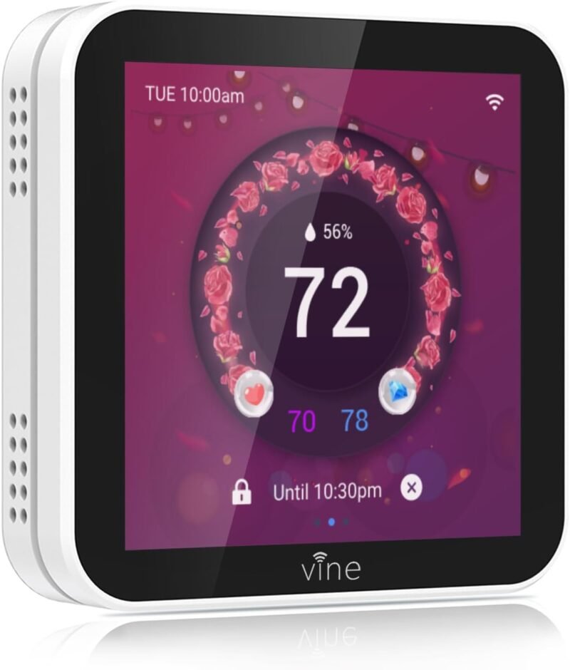 vine Smart Thermostat Larger Color Screen Thermostats for Home Heat and AC, 7 Day Programmable WiFi Thermostat App Control Compatible with Alexa and Google Assistant, C-Wire Required - Image 9