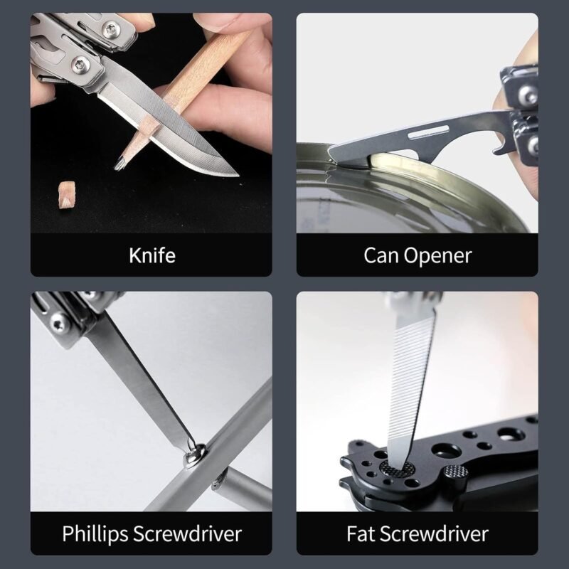 Nextool EDC Keychain Multitool, 10 in 1 Mini Pocket Knife Multi Tool with Needlenose Pliers, Scissors, Mini Useful Cool Gadgets for Men, Father's Day Gifts from Daughter-Sliver - Image 6