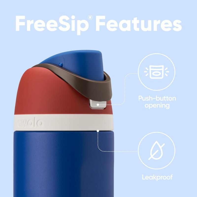 Owala Marvel FreeSip Insulated Stainless Steel Water Bottle with Straw for Sports and Travel, BPA-Free Sports Water Bottle, 24 oz, Captain America - Image 4