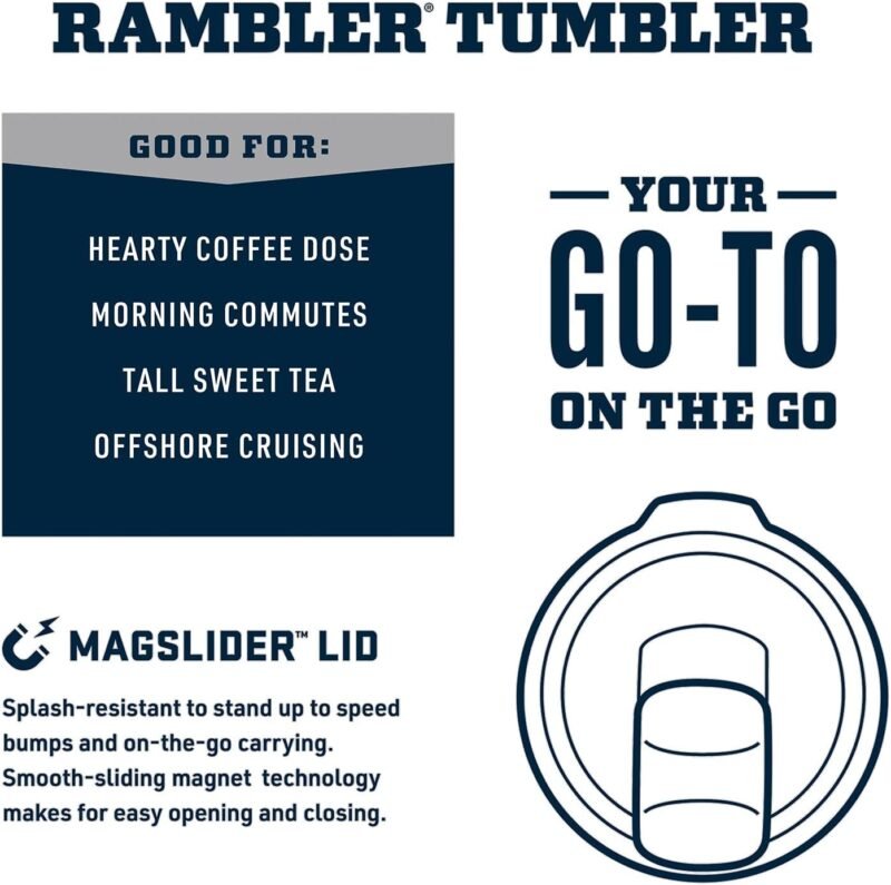 YETI Rambler 30 oz Tumbler, Stainless Steel, Vacuum Insulated with MagSlider Lid, Rescue Red - Image 2