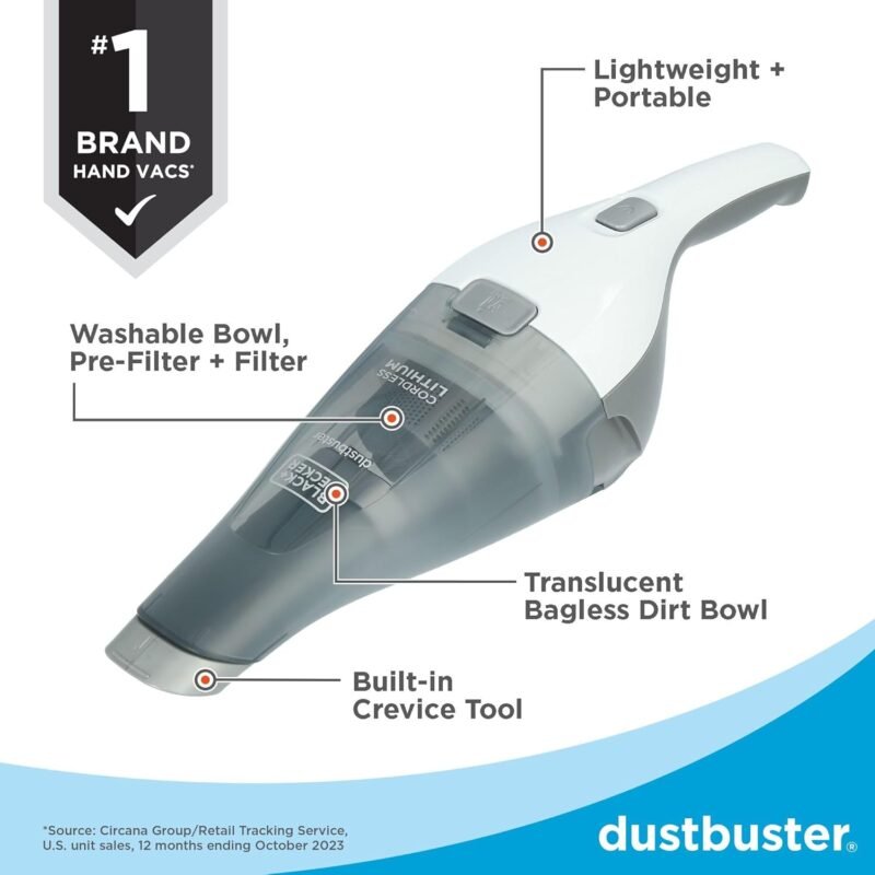 BLACK+DECKER dustbuster QuickClean Cordless Handheld Vacuum (HNVC215B10) - Image 3