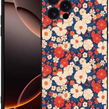 Compatible with iPhone 14 Case 6.1 inch, Independence Day Phone Case Red White Daisy Ultra Slim Thin Silicone Cover Retro 4th of July Anti-Scratch Shockproof Protective Rubber Cover