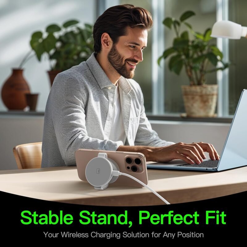 2025 Travel Magnetic Wireless Mag-Safe MagGo UFO 3 in 1 Charging Station for Apple Multiple Devices - Fast Charger iPhone 16 15 14 13 12 Pro Max Plus, Charging Pad for Apple Watch Air Pods (White) - Image 8