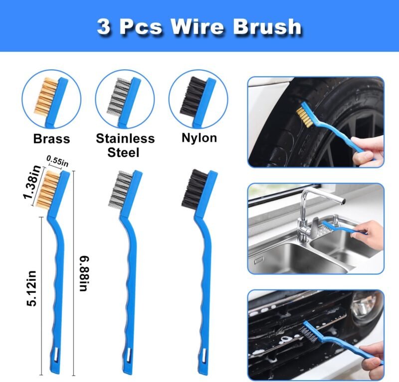 Car Detailing Kit, 18Pcs Car Detailing Brush Set, Car Cleaning Kit, Drill Brush Set, Car Detailing Brushes, Tire Brush - Car Wash Kit, Car Cleaning Tools brushes for Interior, Exterior, Wheels - Image 5