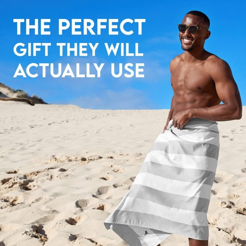 Dock & Bay Beach Towel - Quick Dry, Sand Free - Compact, Lightweight - 100% Recycled - Includes Bag - Cabana Light - Goa Grey - Large (160x90cm, 63x35) - Image 3
