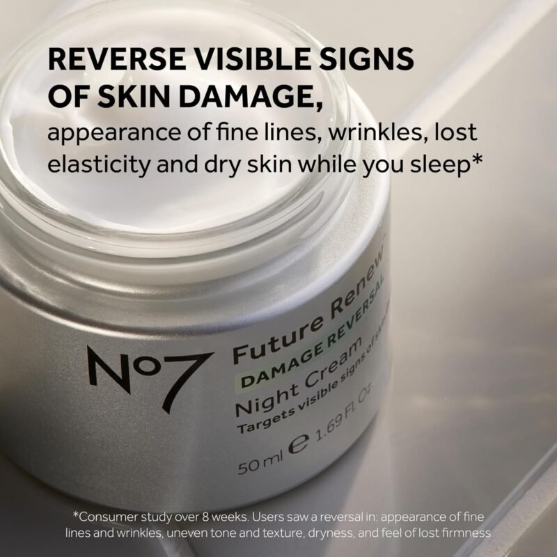 No7 Future Renew Damage Reversal Night Cream - Hydrating Face Moisturizer & Firming Cream to Reverse Visible Signs of Skin Damage - Dermatologist Approved and Suitable for Sensitive Skin (1.69 Fl Oz) - Image 2